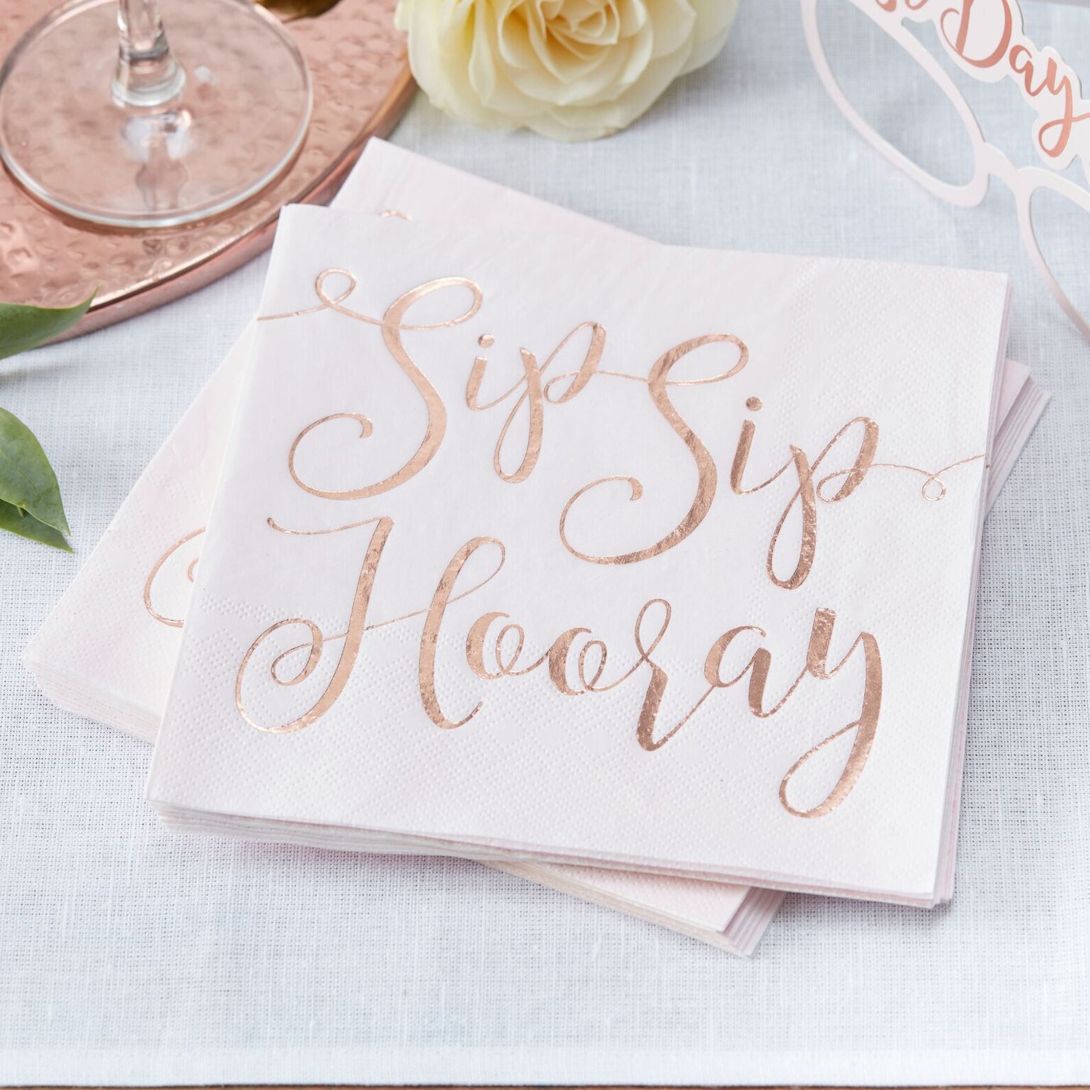 Rose Gold & Pink Wedding Napkins Wedding Cake Napkins Sip Etsy UK