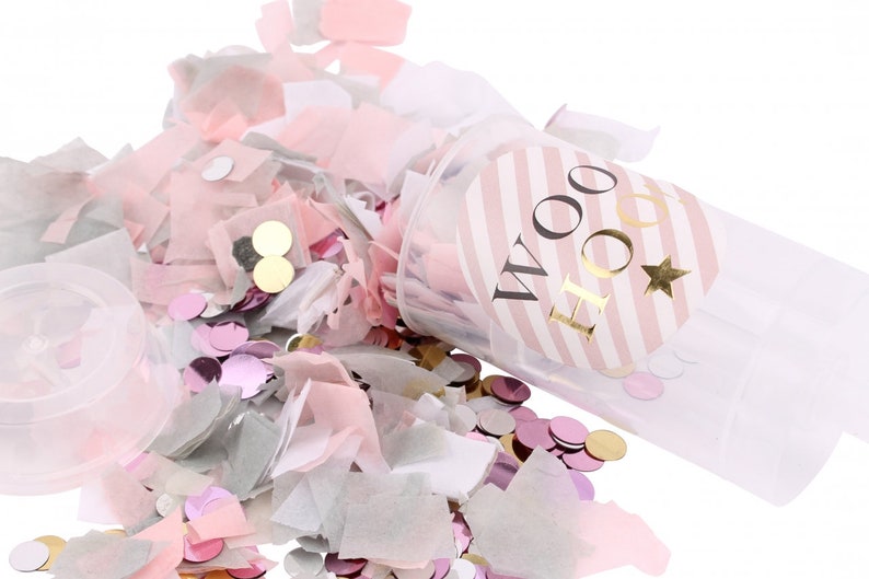 Wedding Confetti Poppers Pink and Grey Confetti Poppers Etsy
