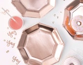 Rose Gold Party Plates Rose Gold Baby Shower Decorations Graduation Party Plates Rose Gold Party Tableware