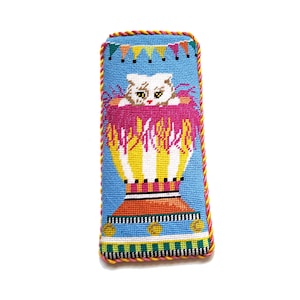 Needlepoint Finishing Services: Eyeglass Case, Custom, Padded, Lined with Cording, Needlework, Cross Stitch, Great Gift