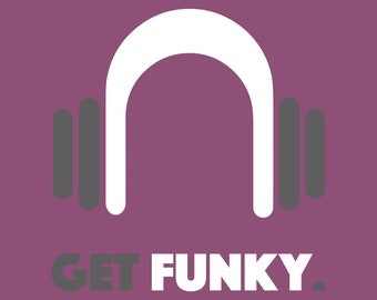 GET FUNKY - Purple Headphone Inverted Digital Art Download