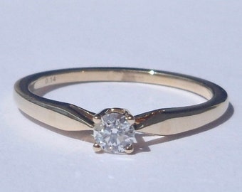 Vintage French ' Diamond Ring ', 18k Gold