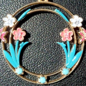 Vintage French Art Nouveau Charm Enameled  / Pendant, 18k Gold