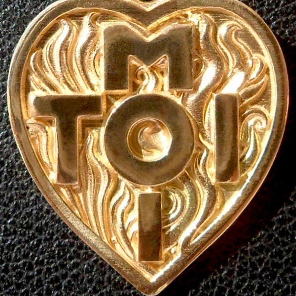 vintage French ' Toi et Moi ' Charm / Love pendentif, Signé Toi et moi, Or 18 carats