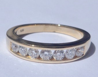 Vintage French ' Diamonds Ring ', 18k Gold