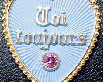 Vintage French ' Toi & Moi Toujours ' Charm / Love pendant, The 70S, 18k Gold