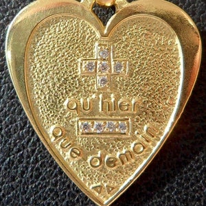 Vintage French &#39; + Qu&#39;hier - Que Demain &#39; Charm / Love Pendant, Signed A.AUGIS, the 30S, 18k Gold