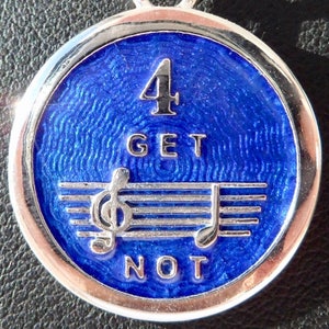 Guilloched ' 4 Get Me Not' Charm / Love pendant, Signed RIPP, 18k Gold