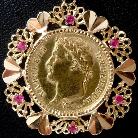 Vintage ' Napoleon Empereur ' Charm Coin / Pendan… - image 1