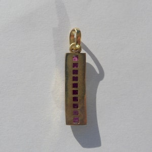 Encanto / colgante francés vintage ' Barrette ', rubíes, oro de 18 k imagen 10
