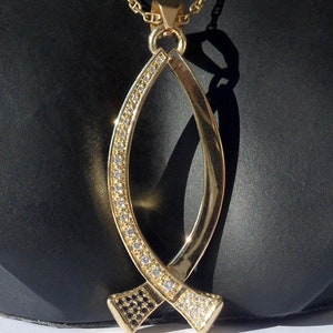 Ancien fer à cheval plein clous Lucky Charm / Pendentif, d’or 18 carats, les années 90