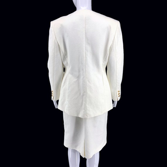 Vintage Louis Feraud Sz 10 White Quilted Career S… - image 9