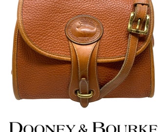 Vtg 1994 Dooney & Bourke Medium Essex Bag Purse Saddle Tan All Weather Leather