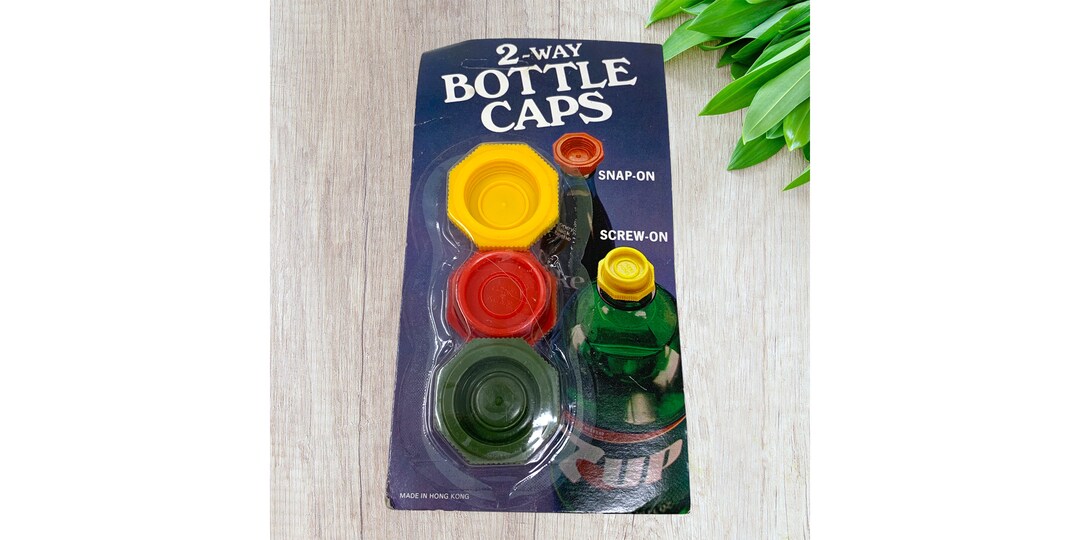 Vintage 2 Way Bottle Caps Snap on & Screw on Covers Carded Etsy