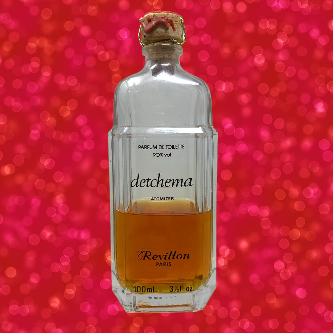 Flacon De Parfum Vintage Revillon « Detchema » - Modèle Sac En Verre Torsadé, 40ml, Rare