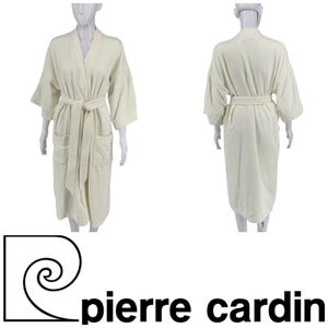 Vintage 1980&#39;s Pierre Cardin O/S Men&#39;s White Terrycloth Spa Robe Bathrobe Resort
