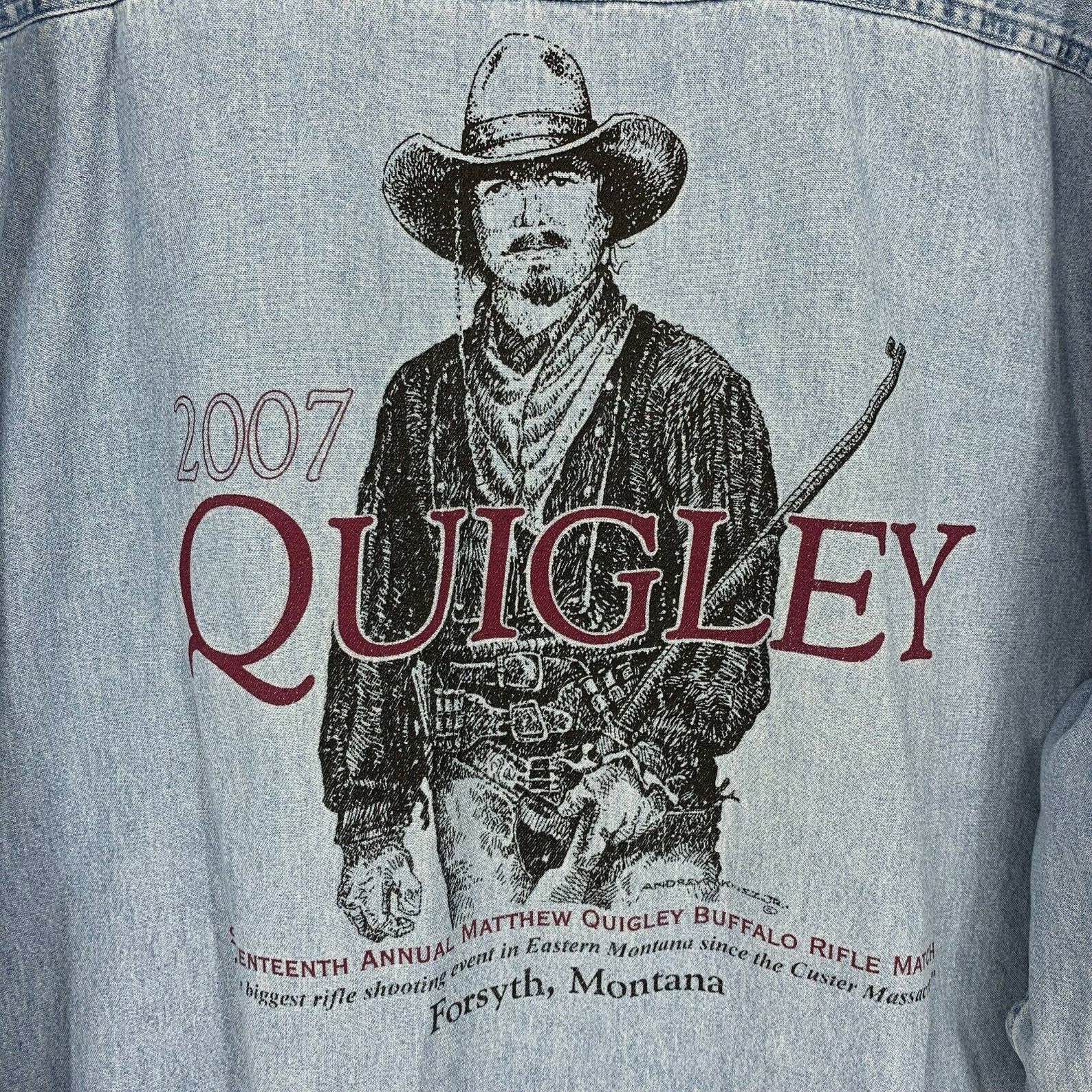 Quigley Down Under Buffalo Rifle Match Forsyth Montana Denim Etsy