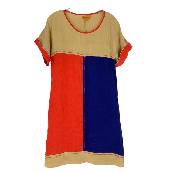Vintage Roberta Freymann Dress Sz S Colorblock Li… - image 2