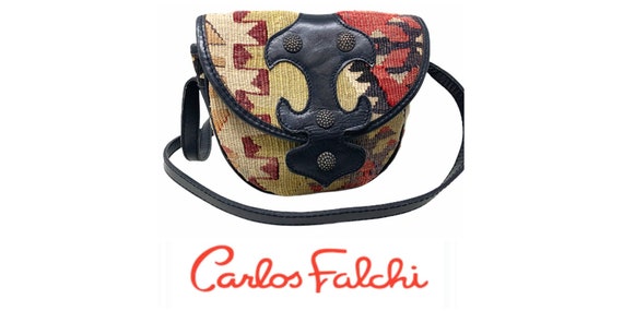 Vintage 80's Carlos Falchi Kilim Southwestern Blan