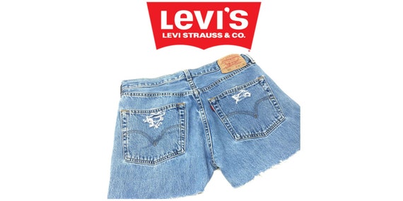 Vintage Levis 501s Cutoff Cut Off Distressed Deni… - image 1