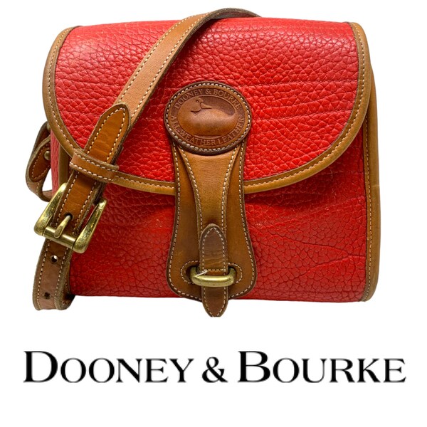 Vintage 1994 Dooney & Bourke Small Essex Bag Purse Red All Weather Leather R26