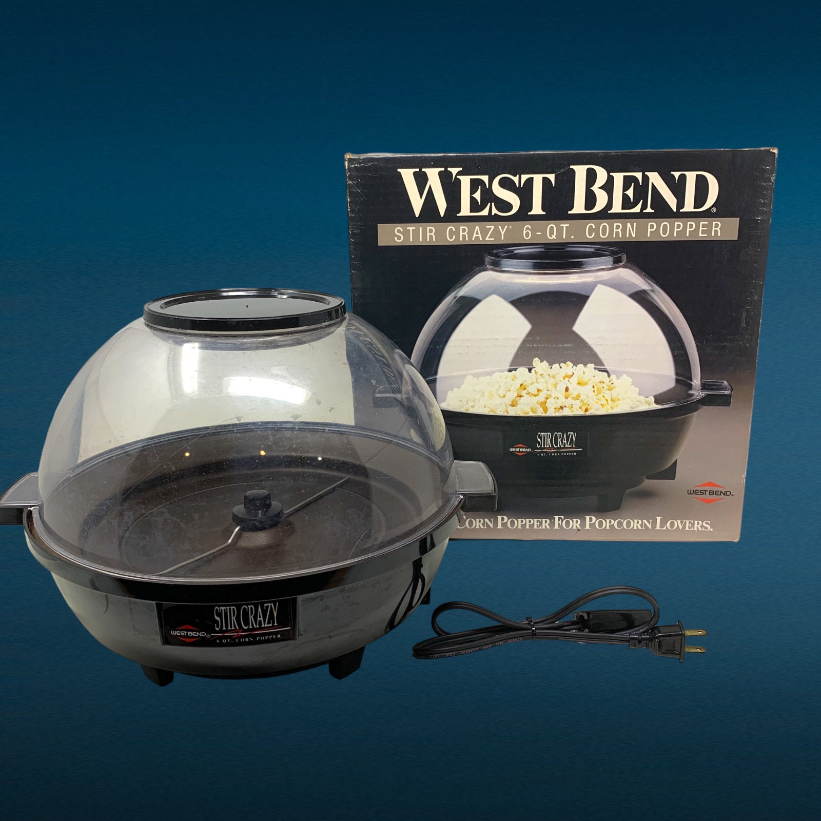 New/Open Box West Bend Stir Crazy 2 - 6 Qt Electric Popcorn Popper