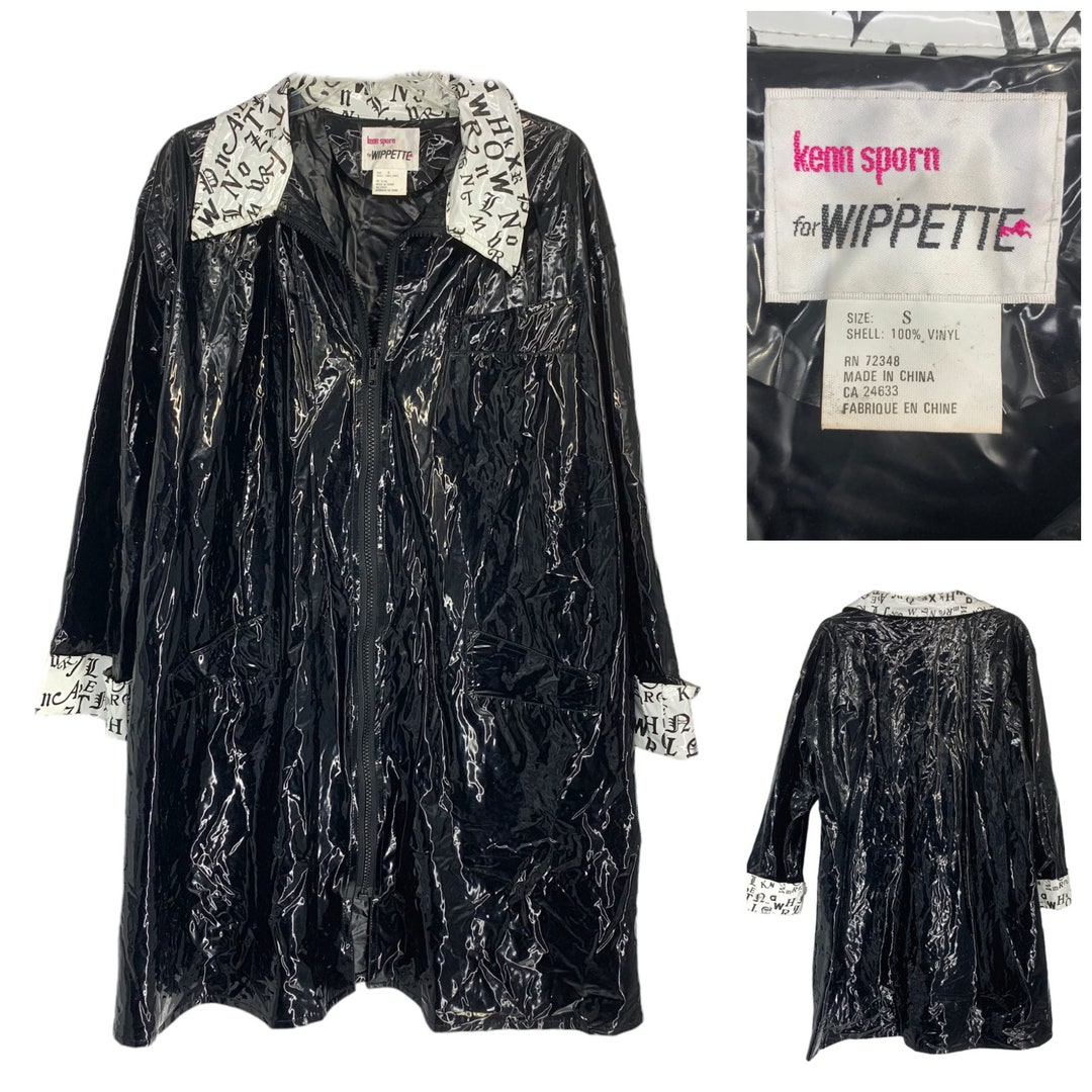 Manteau De Pluie Vintage Enfant Wipette Kids Taille S - Imperméable à Rayures, Avec Capuche Et Poches