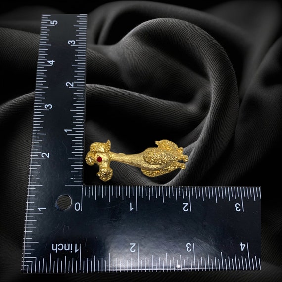 Vintage Mamselle Poodle Dog Pin Brooch Gold Tone … - image 5