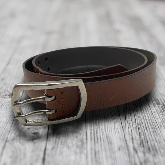 ZIS grommet studded wide leather belt sz S | eBay