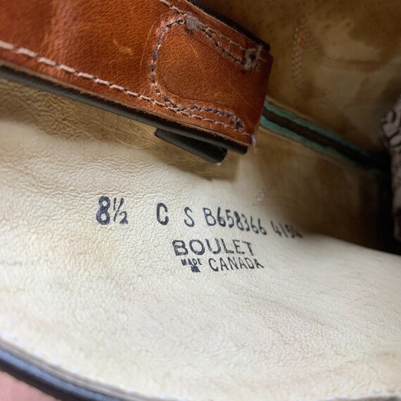Vintage Boulet Canada Cowboy Western Boots Sz 8.5… - image 10