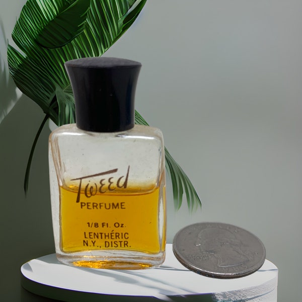 Vintage Tweed x Lentheric Miniature Pure Perfume Splash 1/8 fl oz @ 60% Full