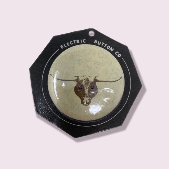 Vintage Electric Button Company Texas Longhorn Li… - image 1