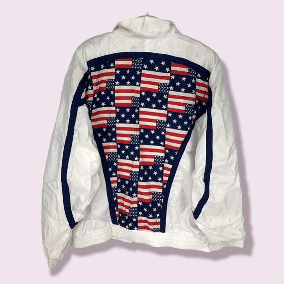 Vintage Lavon Sz XL Stars & Stripes USA Flag Prin… - image 6