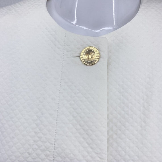 Vintage Louis Feraud Sz 10 White Quilted Career S… - image 3