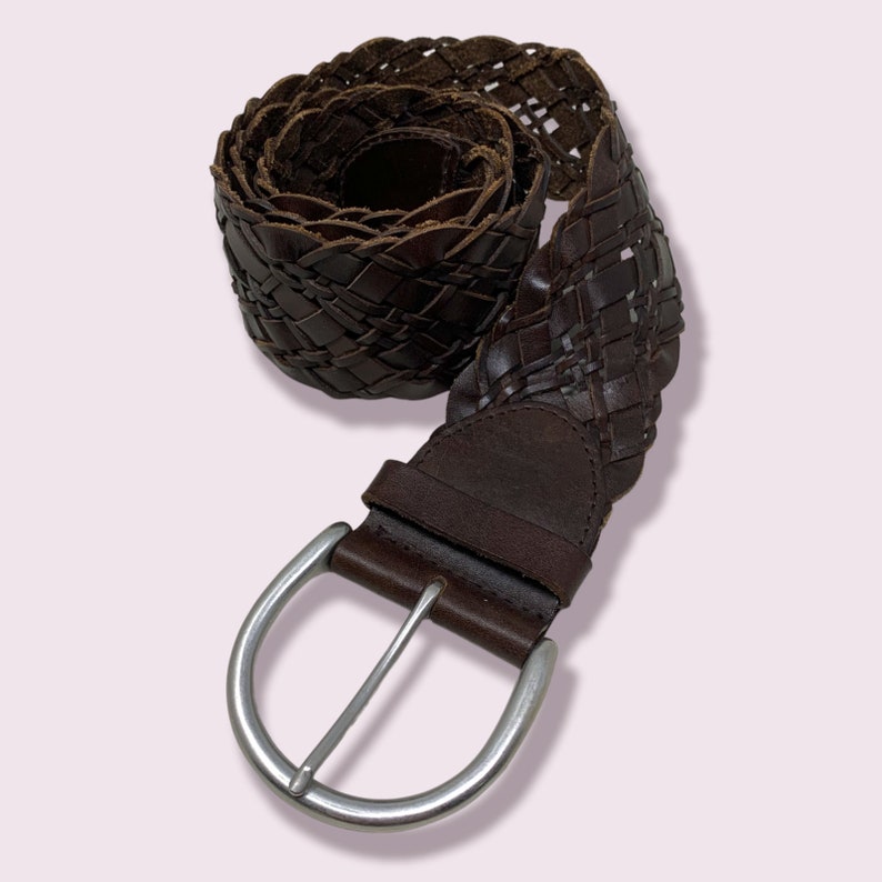 Ceinture Large Extensible Boho Chic - Marron, Plumes Et Métal | Taille S/M | Occasion
