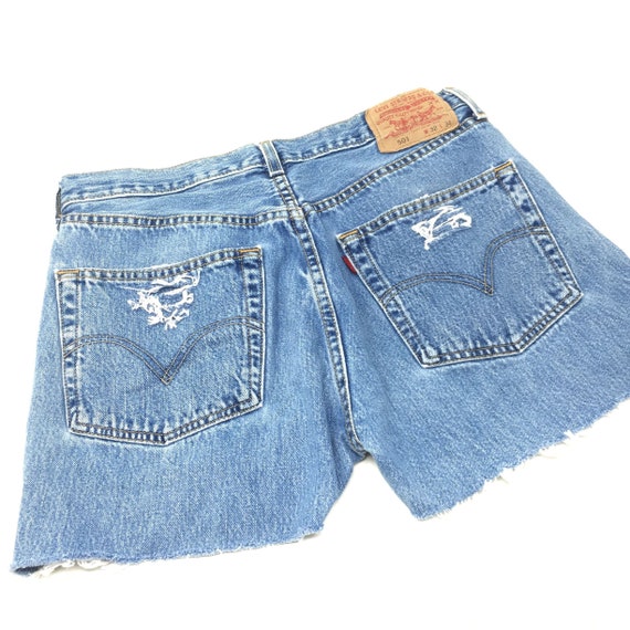 Vintage Levis 501s Cutoff Cut Off Distressed Deni… - image 5