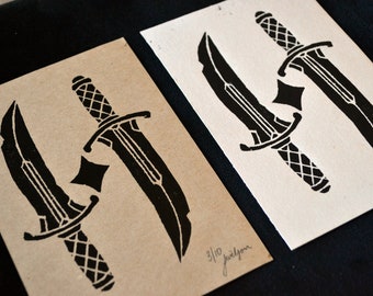 Astarion Daggers Lino Print