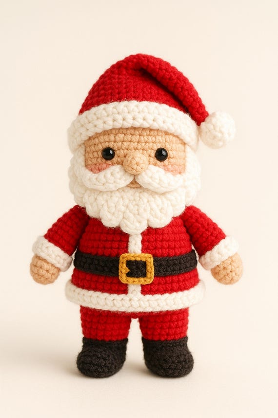 Crochet Pattern: Santa Claus Plush Amigurumi Christmas Gift Decor (PDF Download)