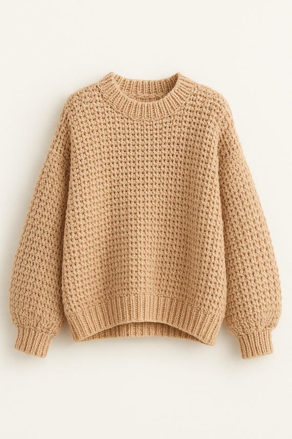 Crochet Pattern: Oversized Chunky Knit Pullover Sweater (PDF Download)