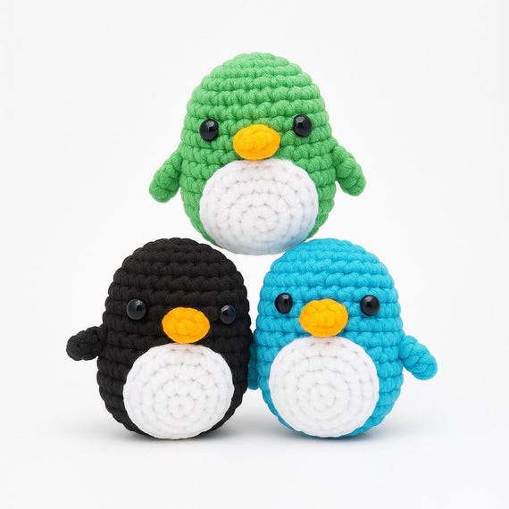 Easy Arts and Crafts Amigurumi Toy Crochet Penguin Pattern Instructions Printable (PDF Download)