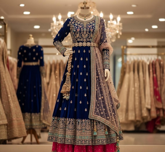 Sewing Pattern: Pakistani Classic Mughal Frock Ladies Wedding Dress Medium, large (PDF Download)