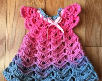 Vestido tejido para niña bebe. - Etsy España Vestido tejido para niña bebe. - Etsy España
