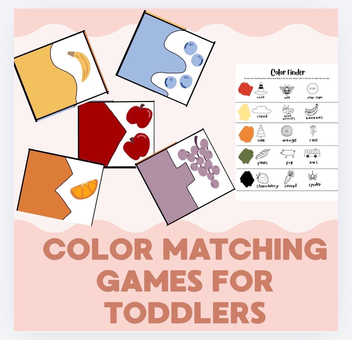 Color Matching Game & Activity Printable Digital Colors Worksheet for ...