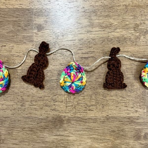 Chocolate bunnies and Easter egg garland