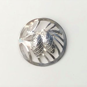 Vintage Sterling Silver Signed Pine Cone Brooch Pin Fine Artisan Jewelry