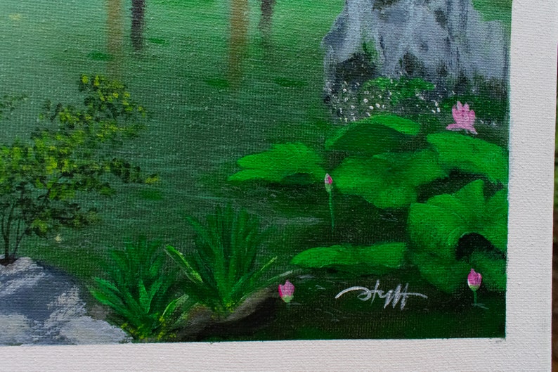 Original Painting Chinese Garden Wall Decor Flower Painting Etsy