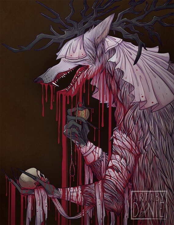 Vicar Amelia * Bloodborne FanArt* Bloody Horror Wall Art * Video Game Art.