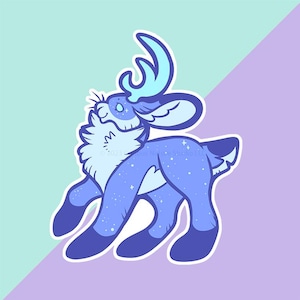 Starry Blue Jackalope • Sticker