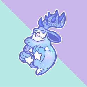 Galaxy blauwe jackalope • Sticker