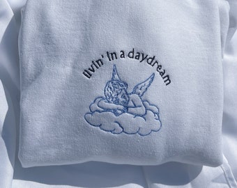 Daydreaming Harry Embroidered Crewneck Merchandise | Gildan Cotton Sweatshirt